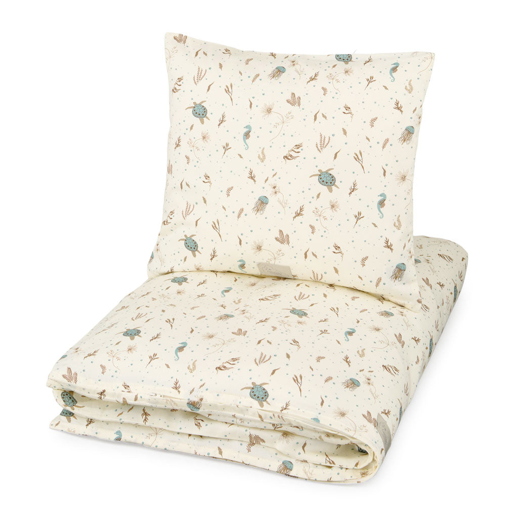 Bedding set, Baby, 70x100cm - GOTS Sea Garden