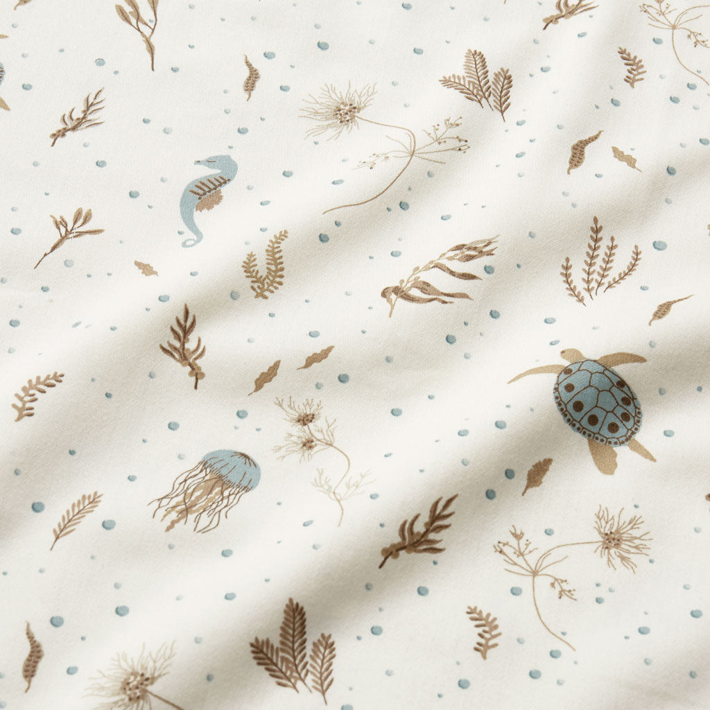 Bedding set, Baby, 70x100cm - GOTS Sea Garden