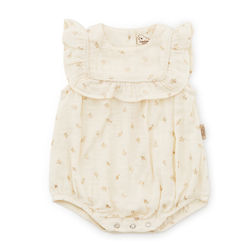 Edith Romper - GOTS - Gold Flower