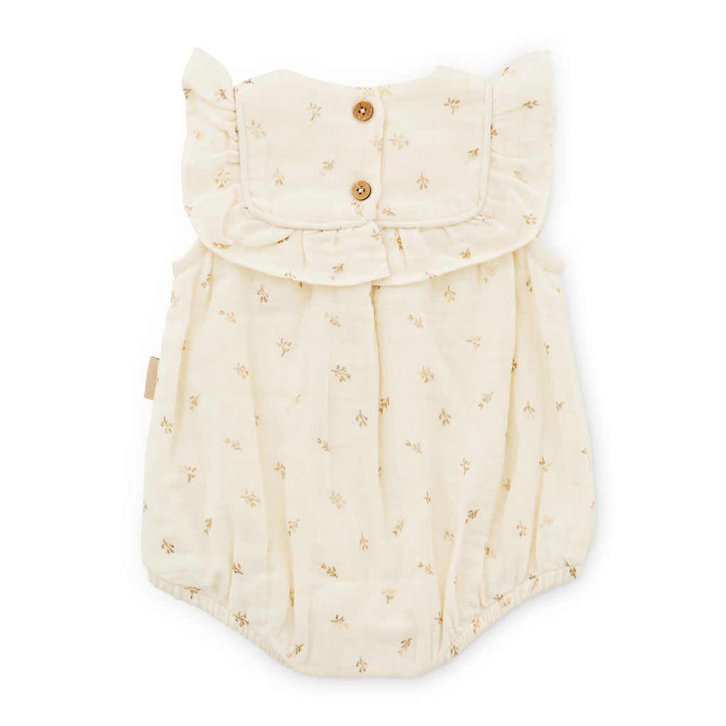 Edith Romper - GOTS - Gold Flower
