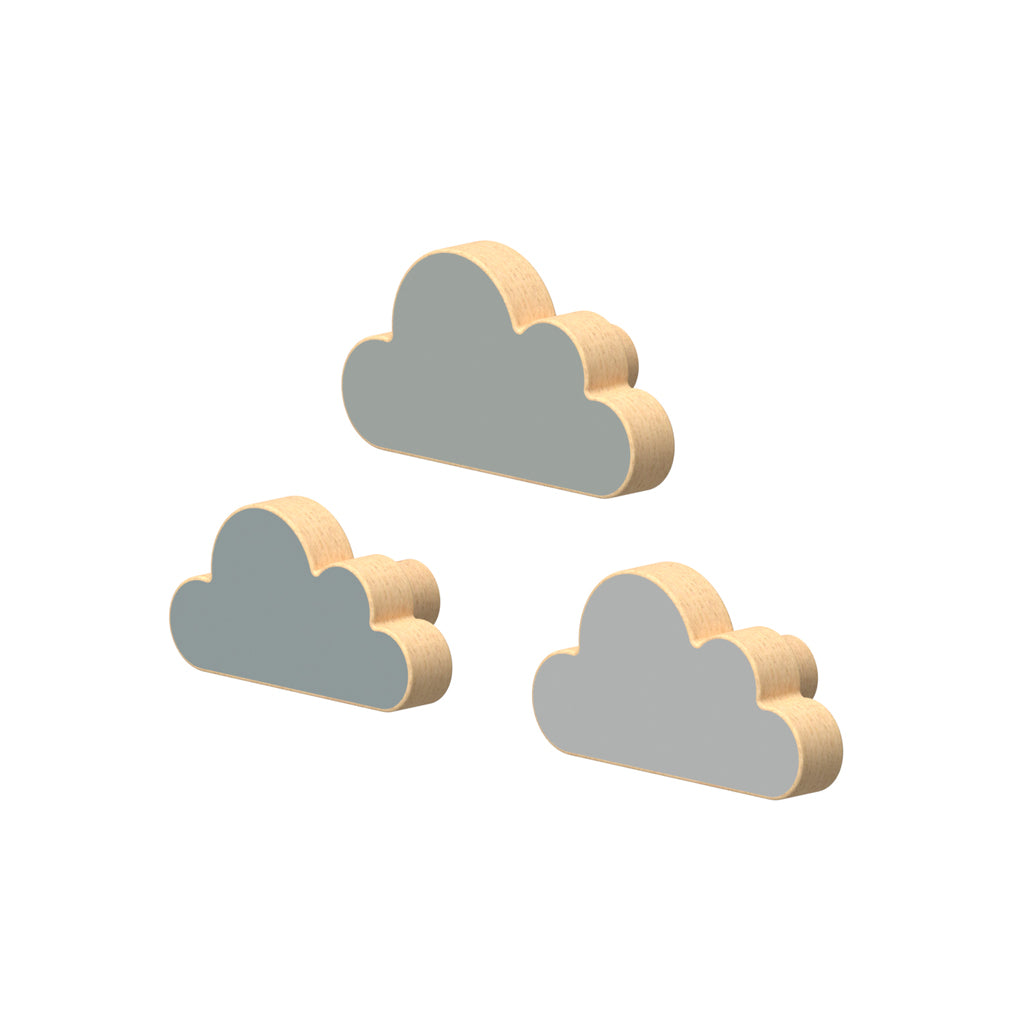 Wooden Cloud Hooks, 3-pack