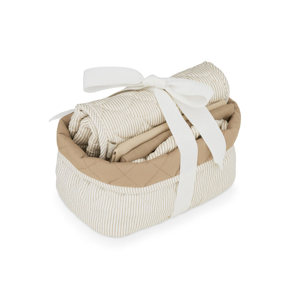 Birth Gift- Baby Care Set - Classic Stripes Camel