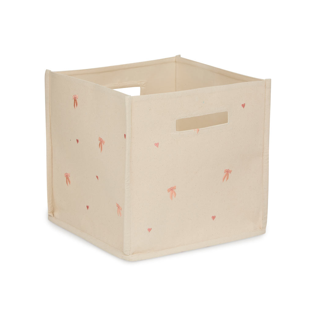 Canvas Storage Basket - GOTS - Bows