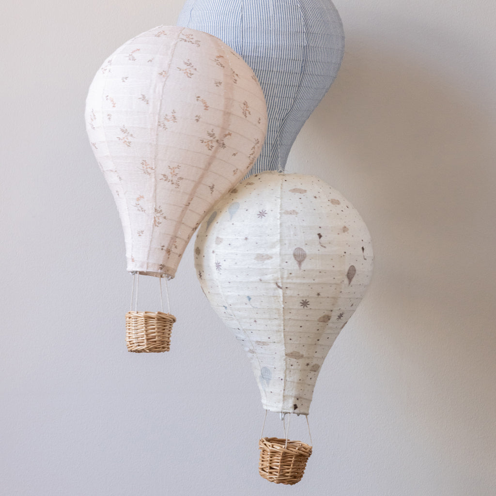 Lamp Shade, Hot Air Balloon - Classic Stripes Blue