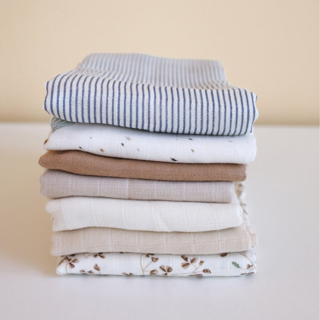 Muslin Cloth, 3-pack - GOTS Mix Lierre, Almond, Hazel