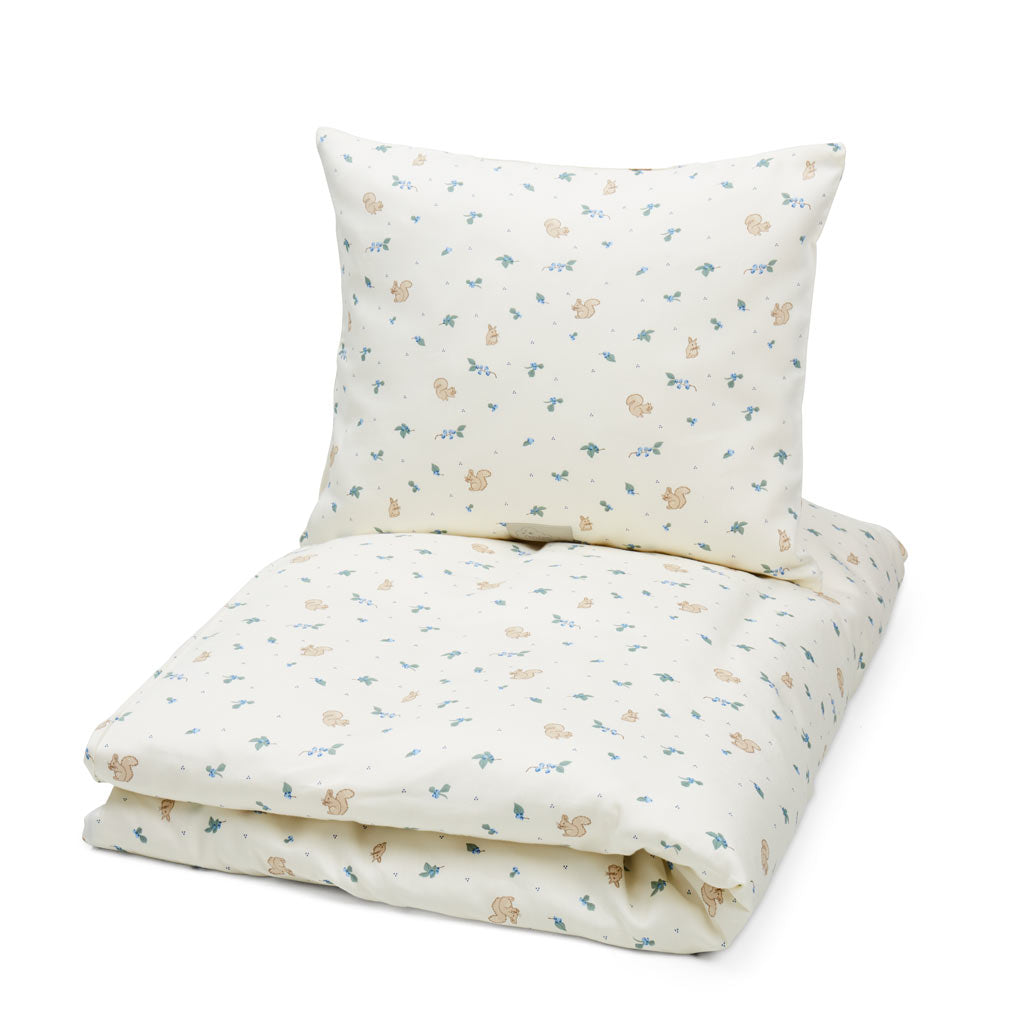 Bedding Set, Single, 140x200cm - GOTS - Blueberries