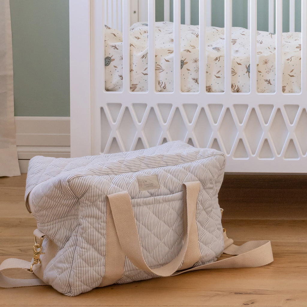 Changing Bag w/pram straps, Large - OCS - Classic Stripes Blue