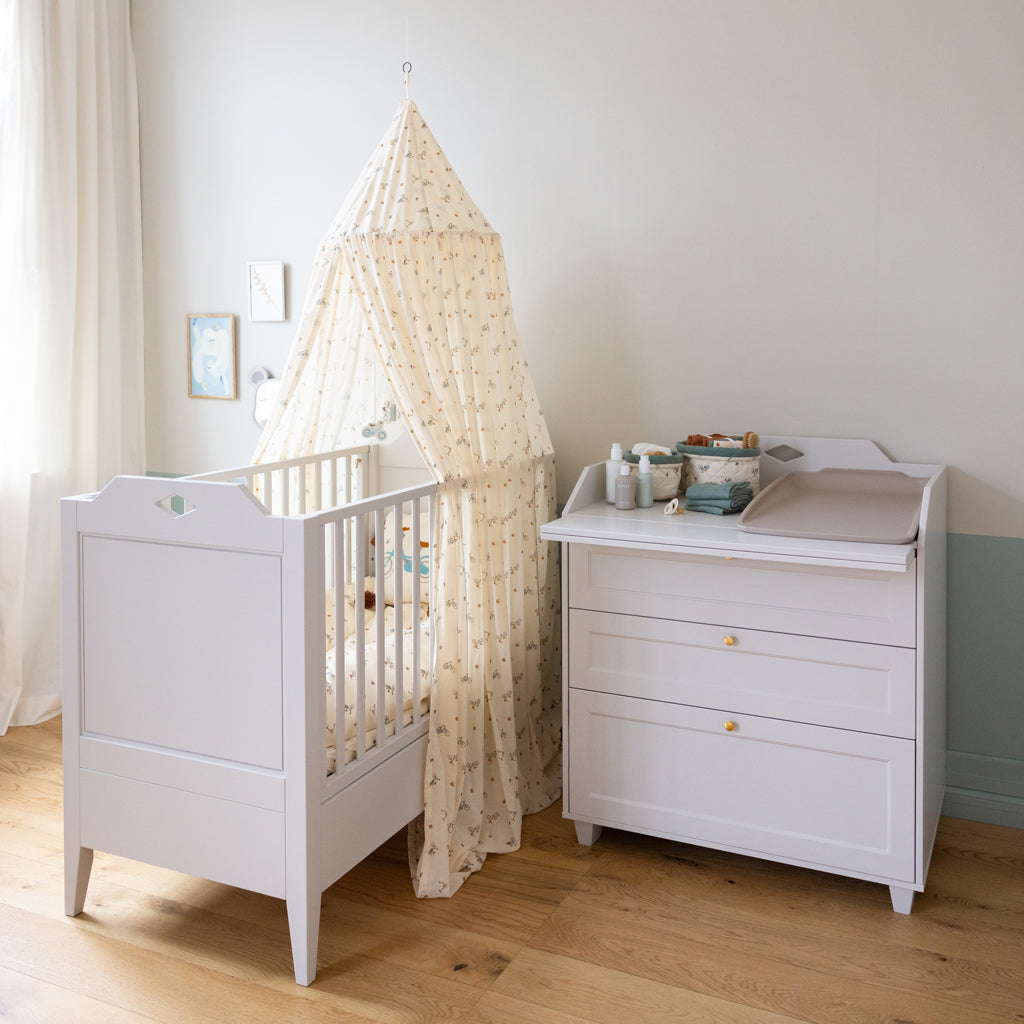 Luca Changing Table Dresser - White