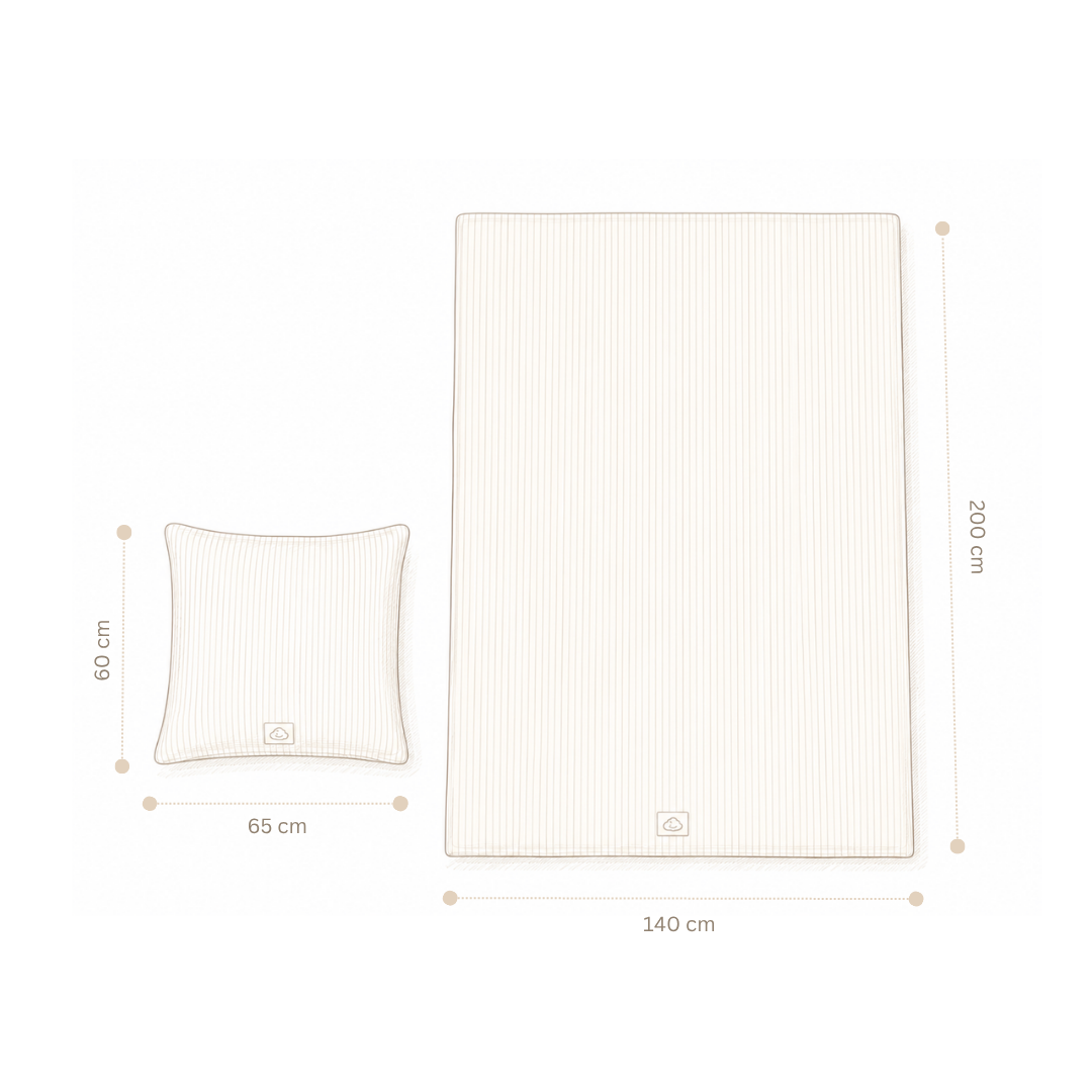 Bedding Set, Single, 140x200cm - GOTS - Blueberries
