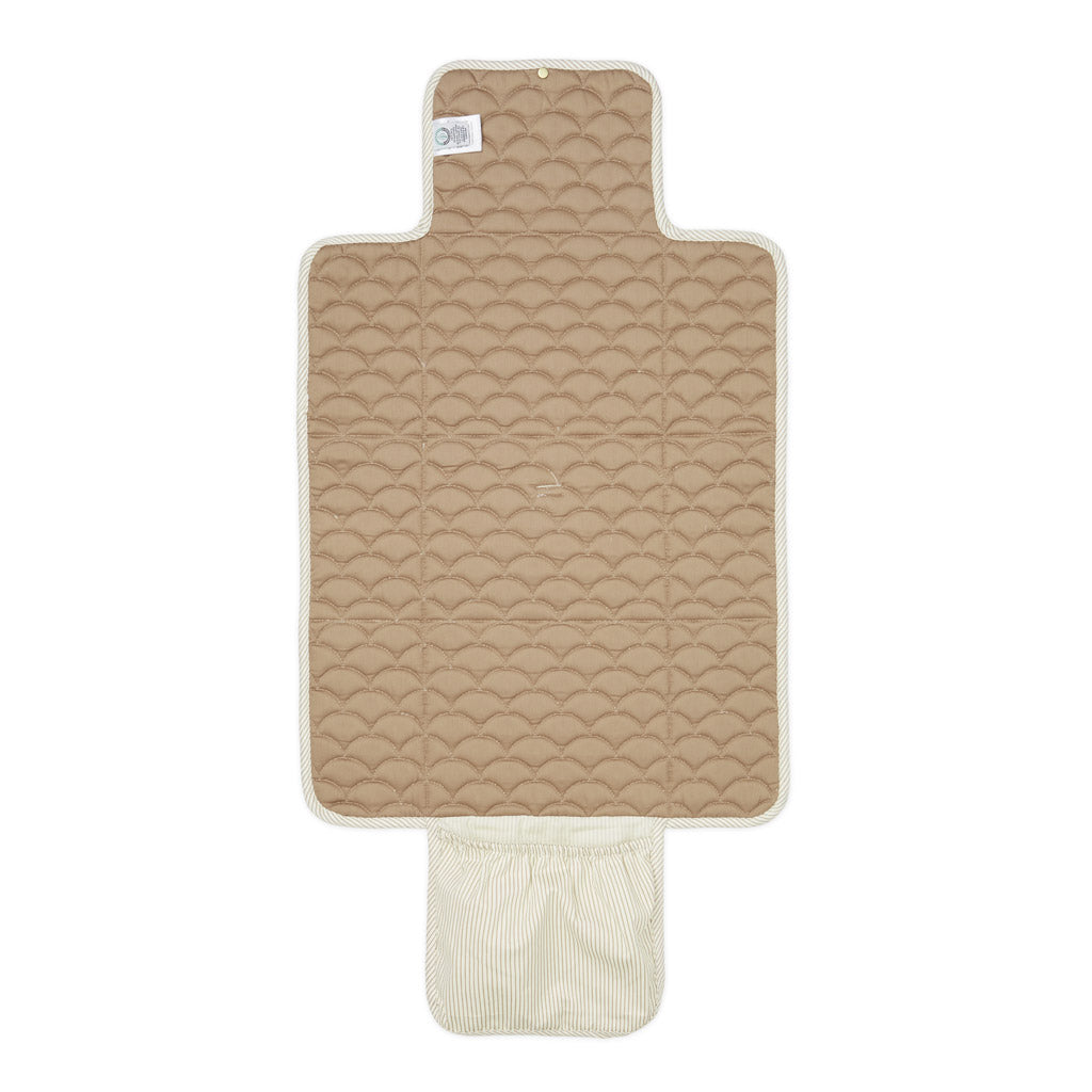 Changing Mat, Quilted - OCS Classic Stripes Camel