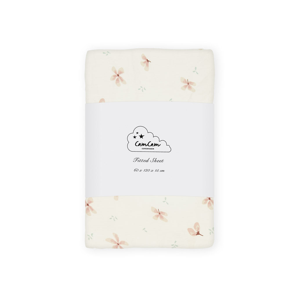 Fitted Sheet, 60x120x15cm - GOTS Windflower Creme
