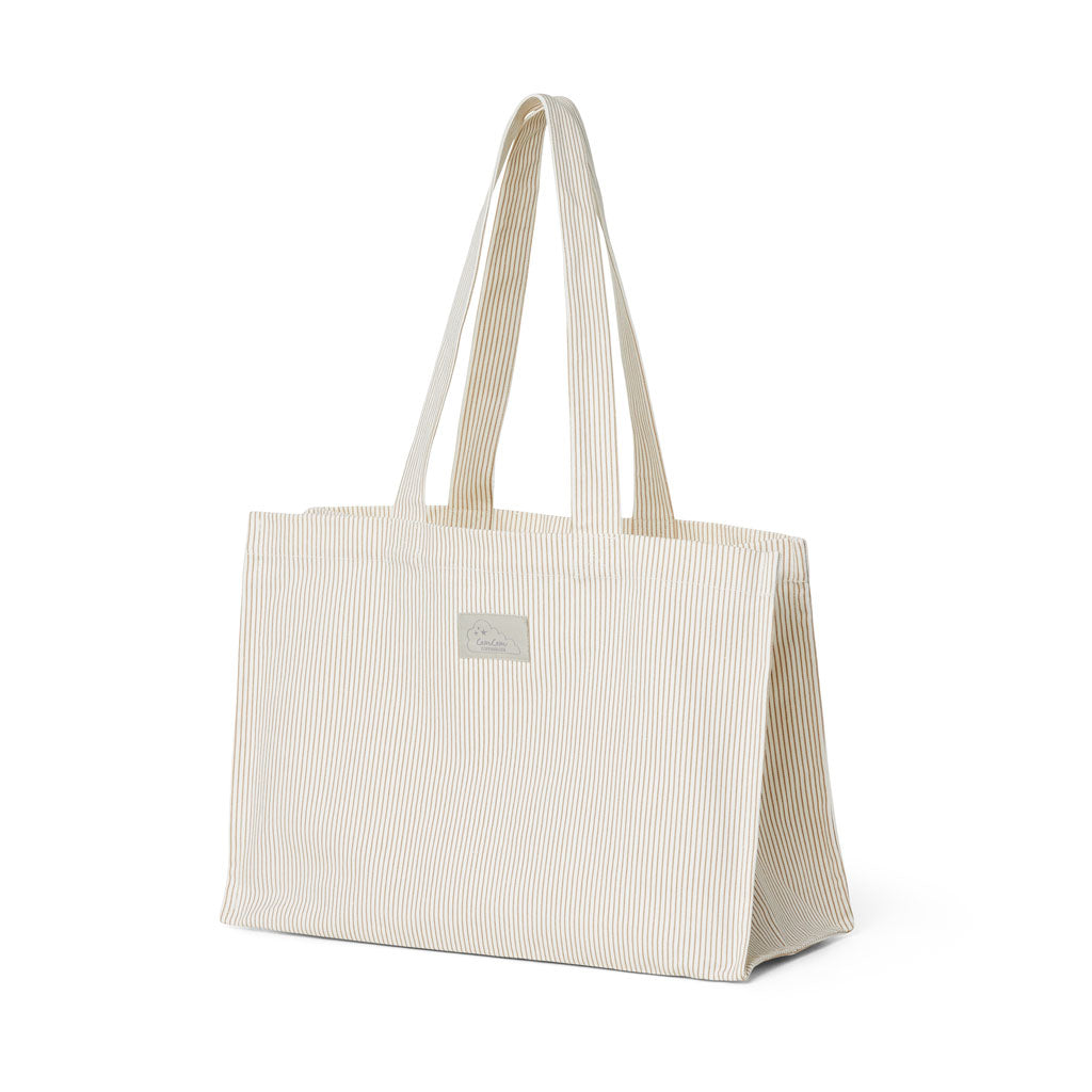 Canvas Tote Bag - GOTS - Classic Stripes Camel