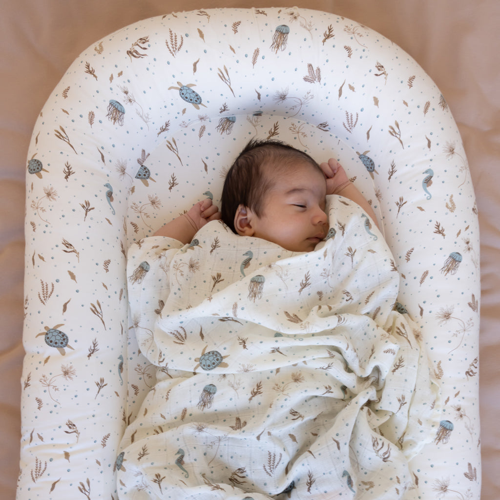 Swaddle - GOTS - Sea Garden