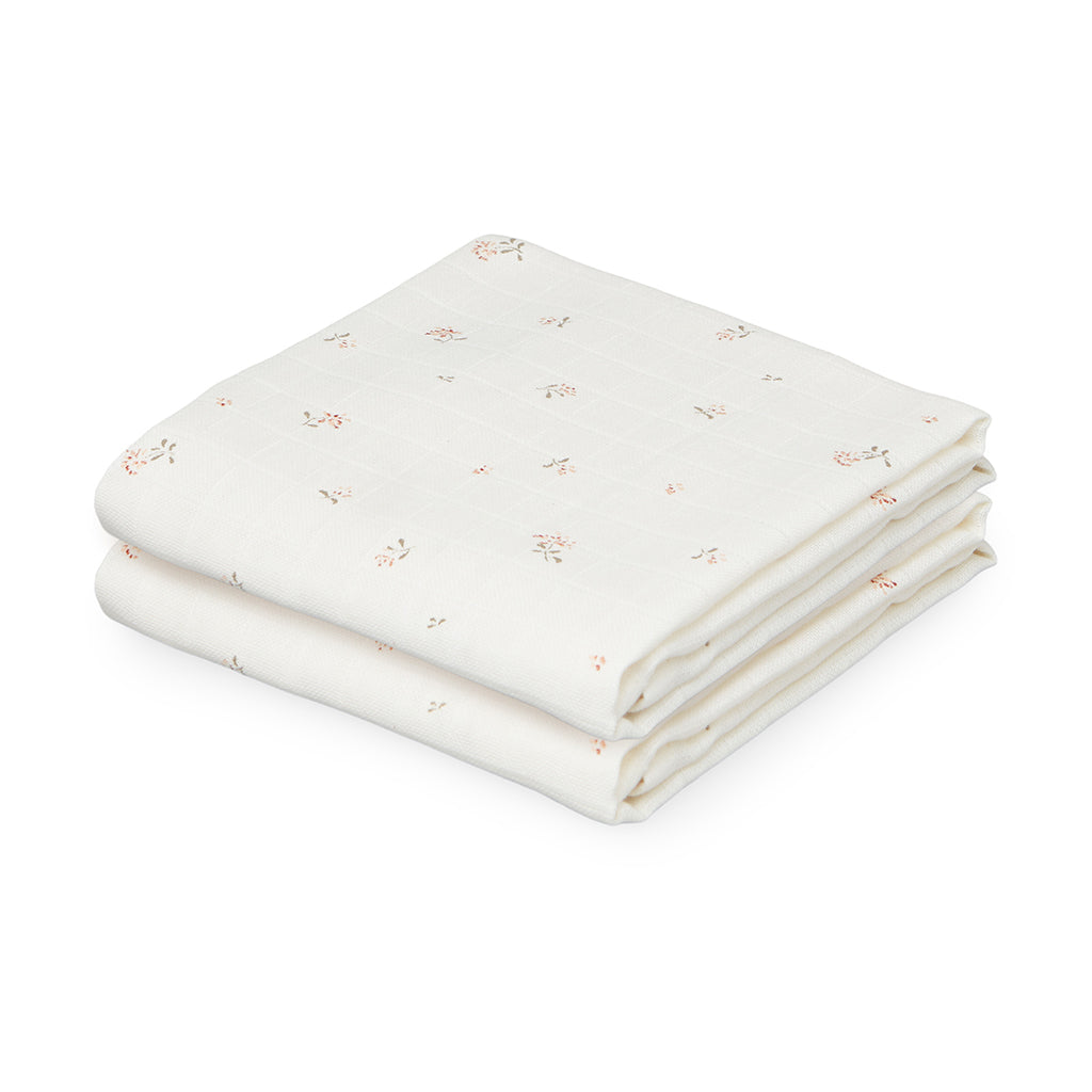 Muslin Cloth, Printed, 2-pack - GOTS Poppies