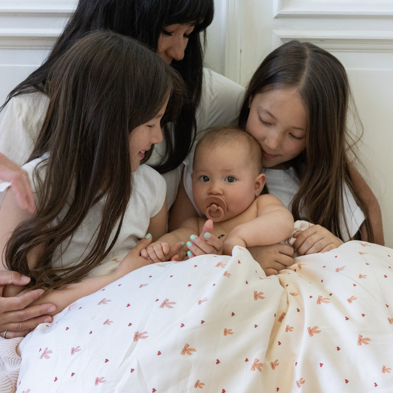 Bedding set, Baby, 70x100cm - GOTS - Bows