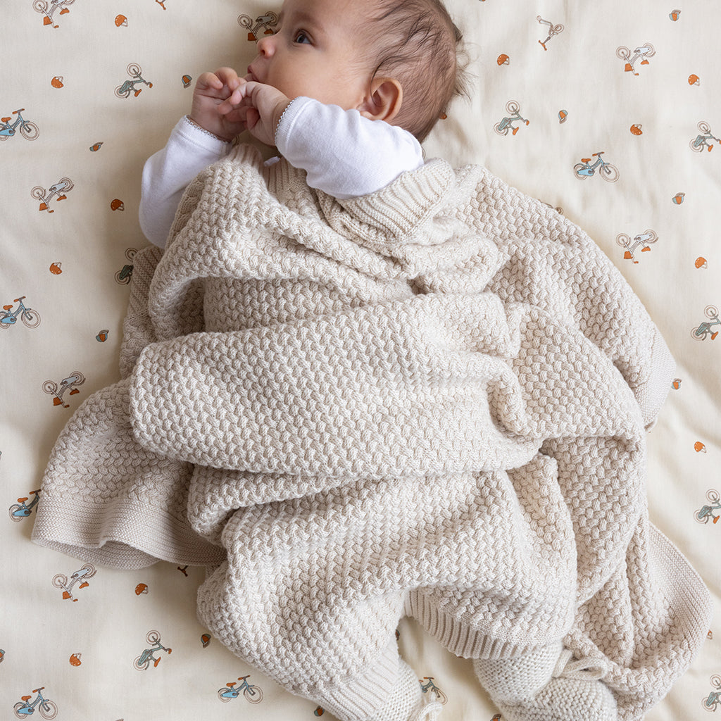 Harper Baby Knit Throw - GOTS - Off White