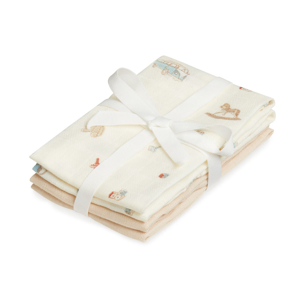 Wash Cloth, 4 pack - GOTS - Vintage Toys