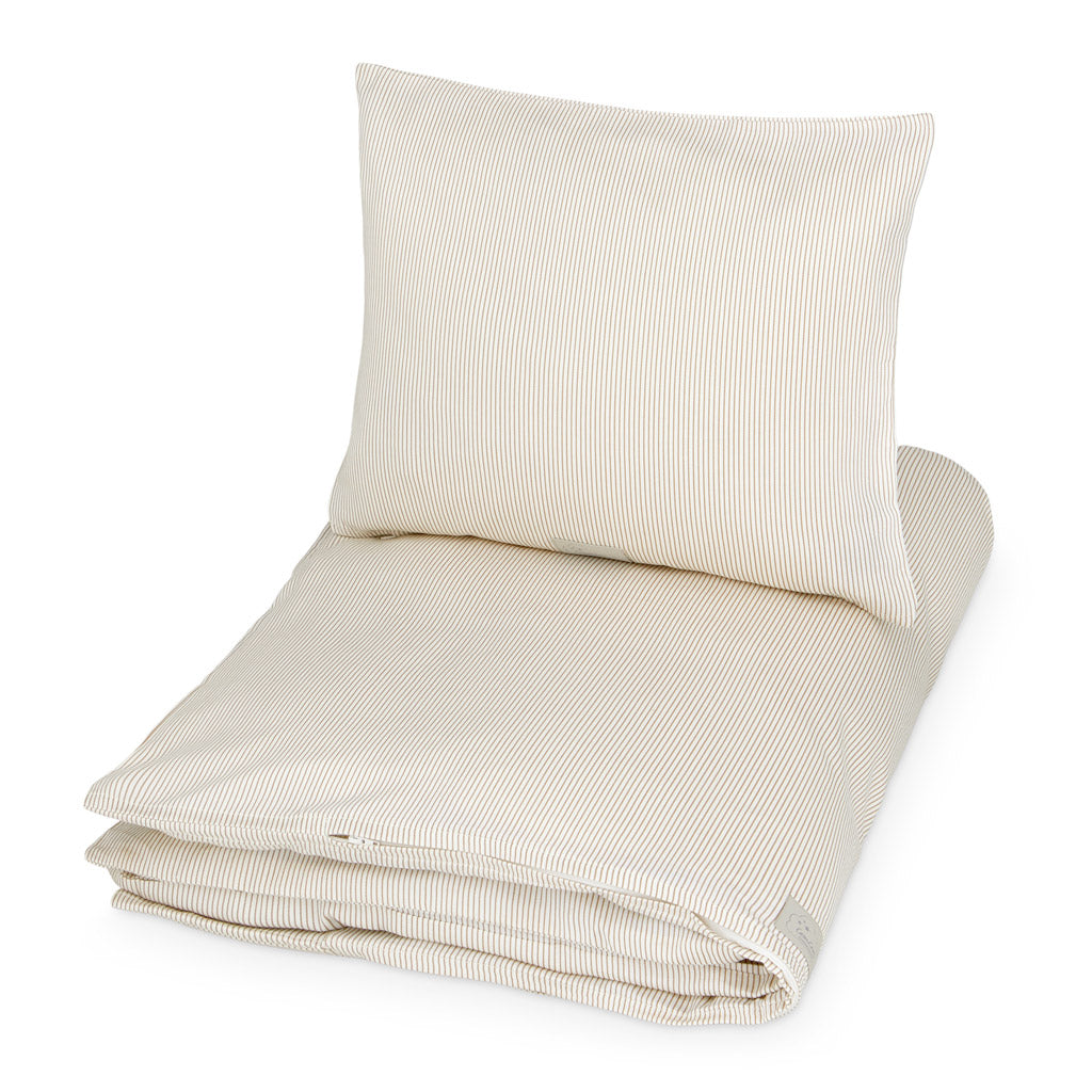 Bedding set, Single, 140x200cm - GOTS Classic Stripes Camel