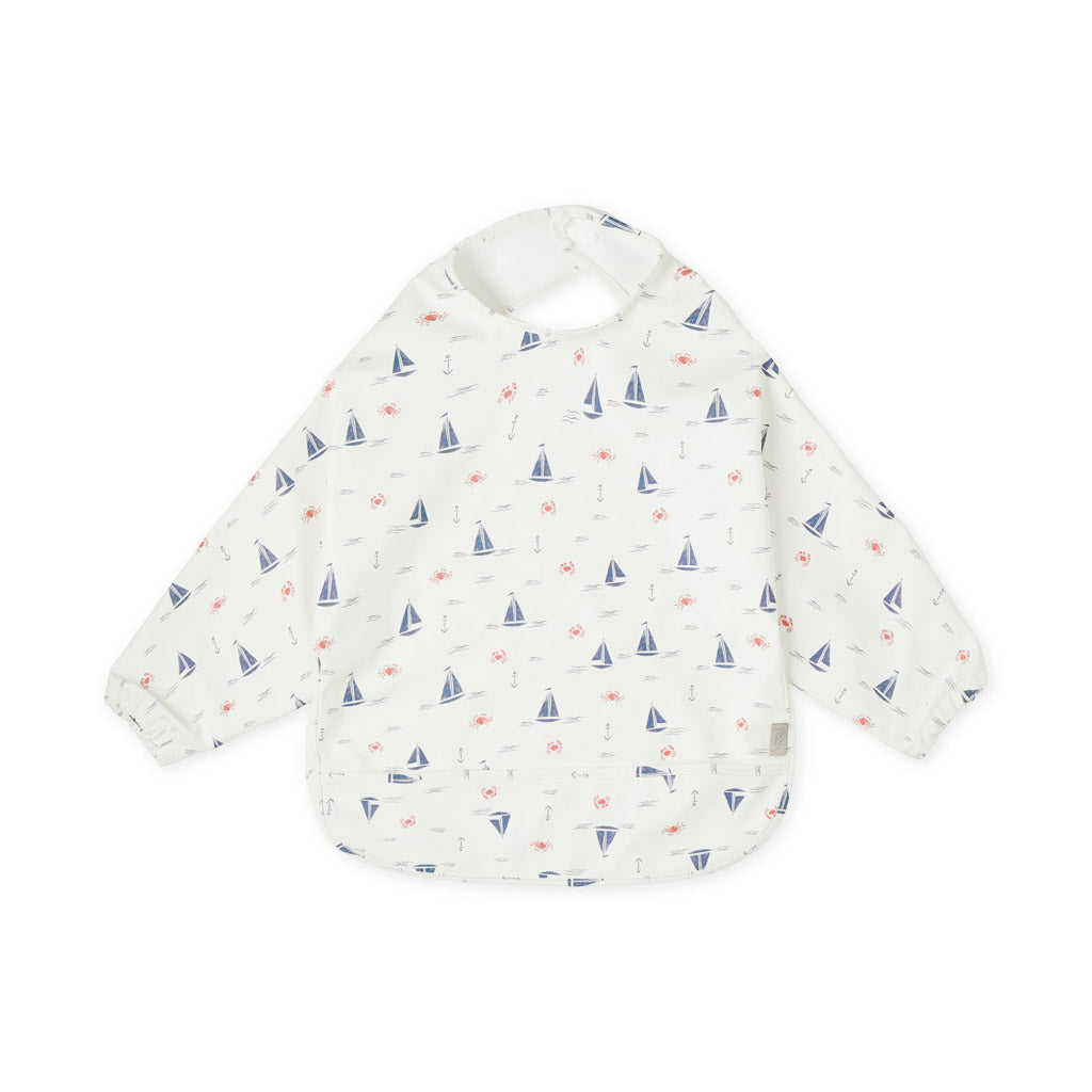 Sleeved Bib - Sailboats