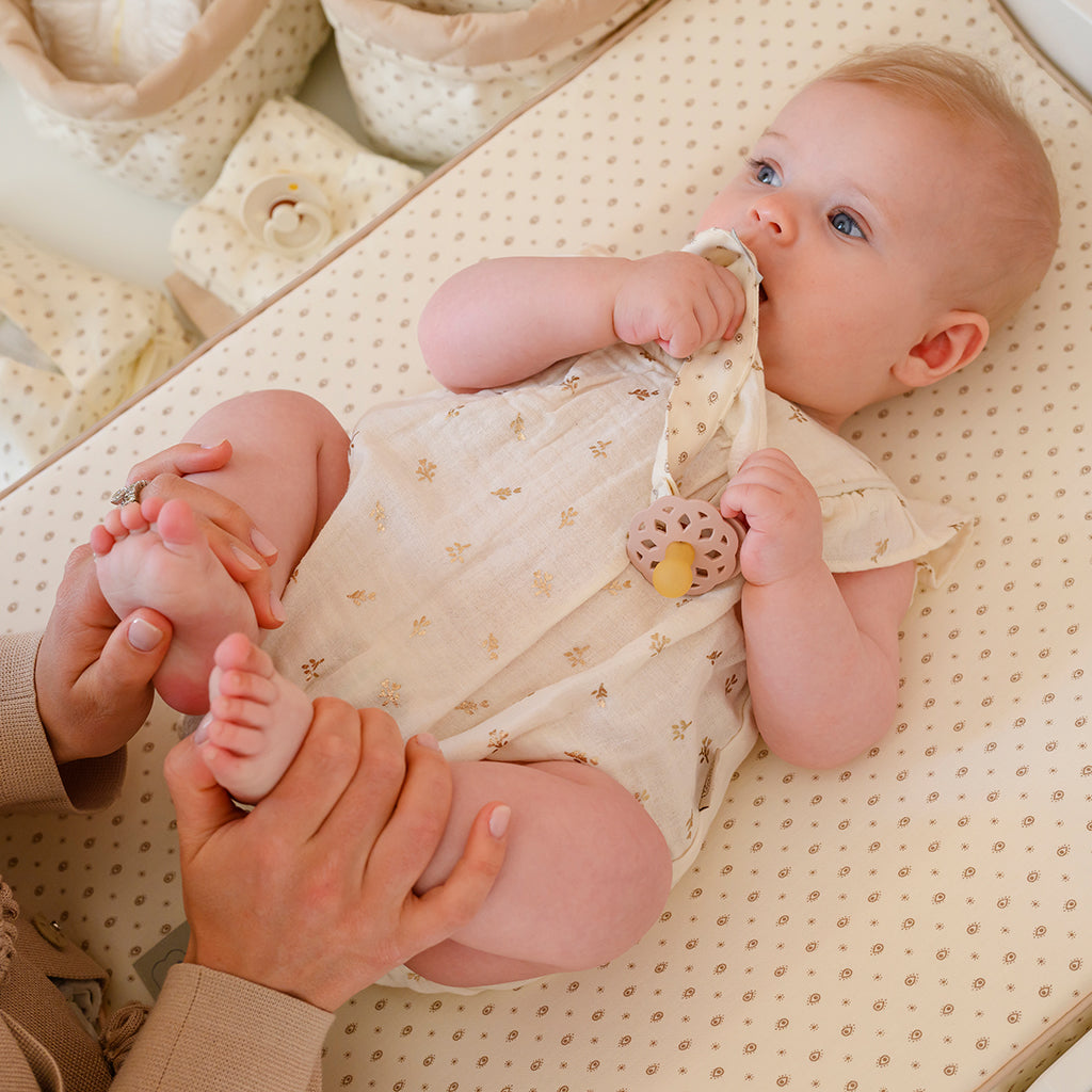 Edith Romper - GOTS - Gold Flower