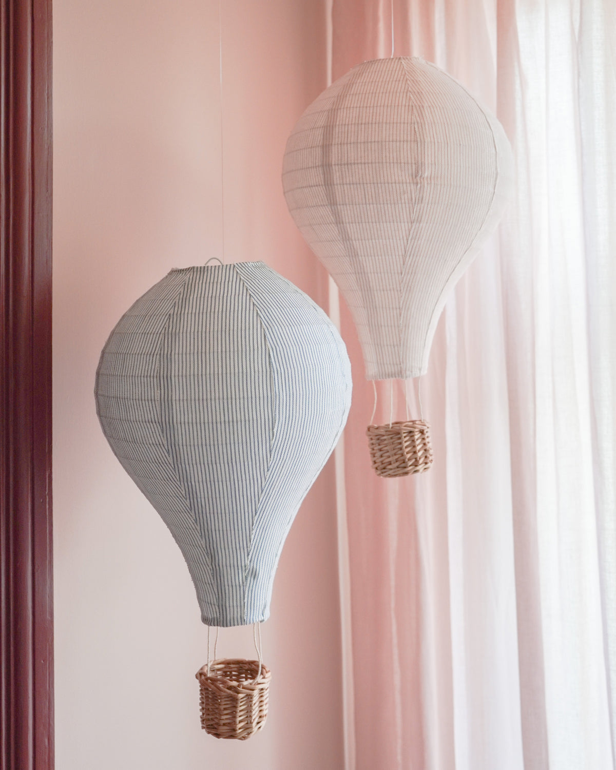 Lamp Shade, Hot Air Balloon - Classic Stripes Rose