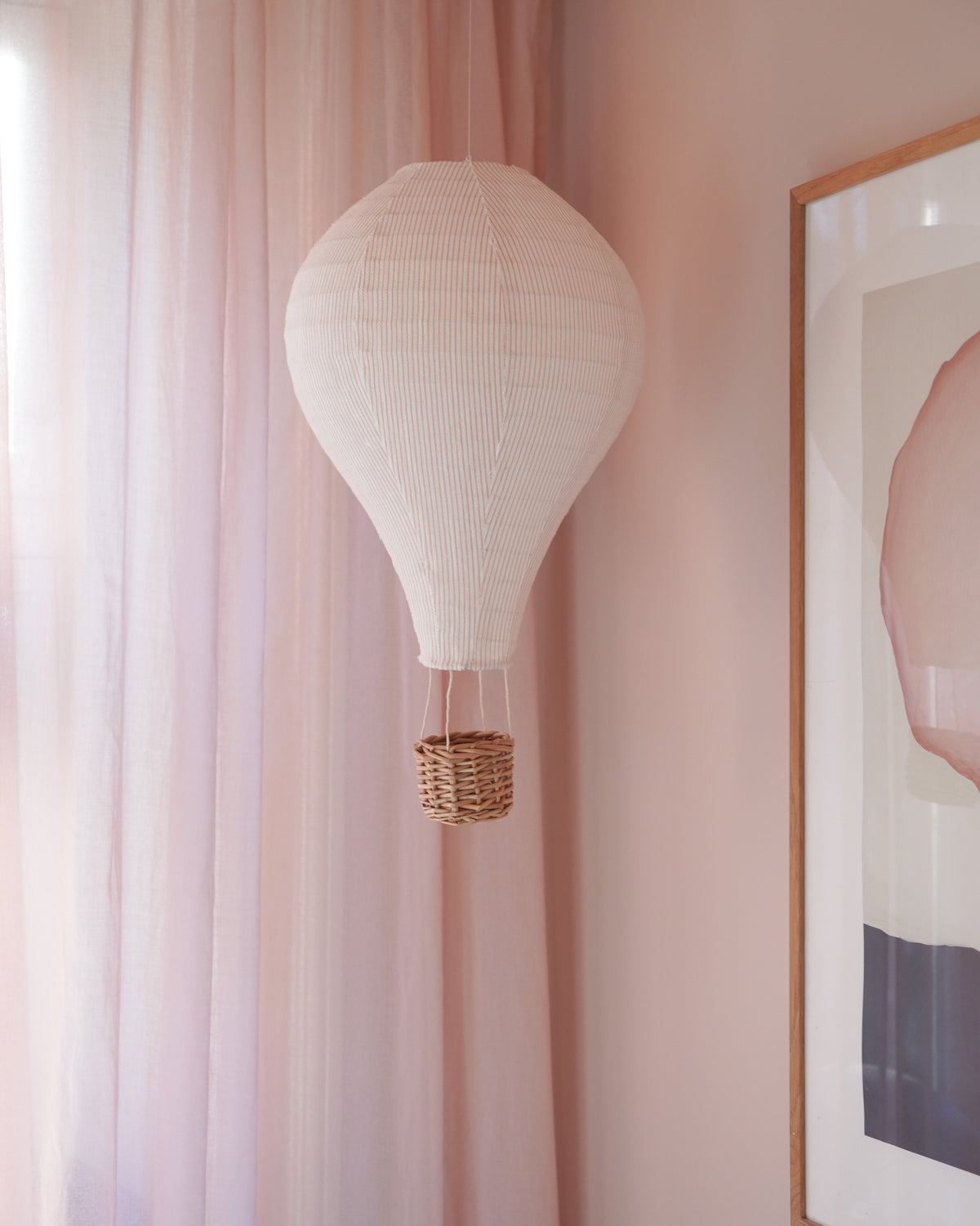 Lamp Shade, Hot Air Balloon - Classic Stripes Rose