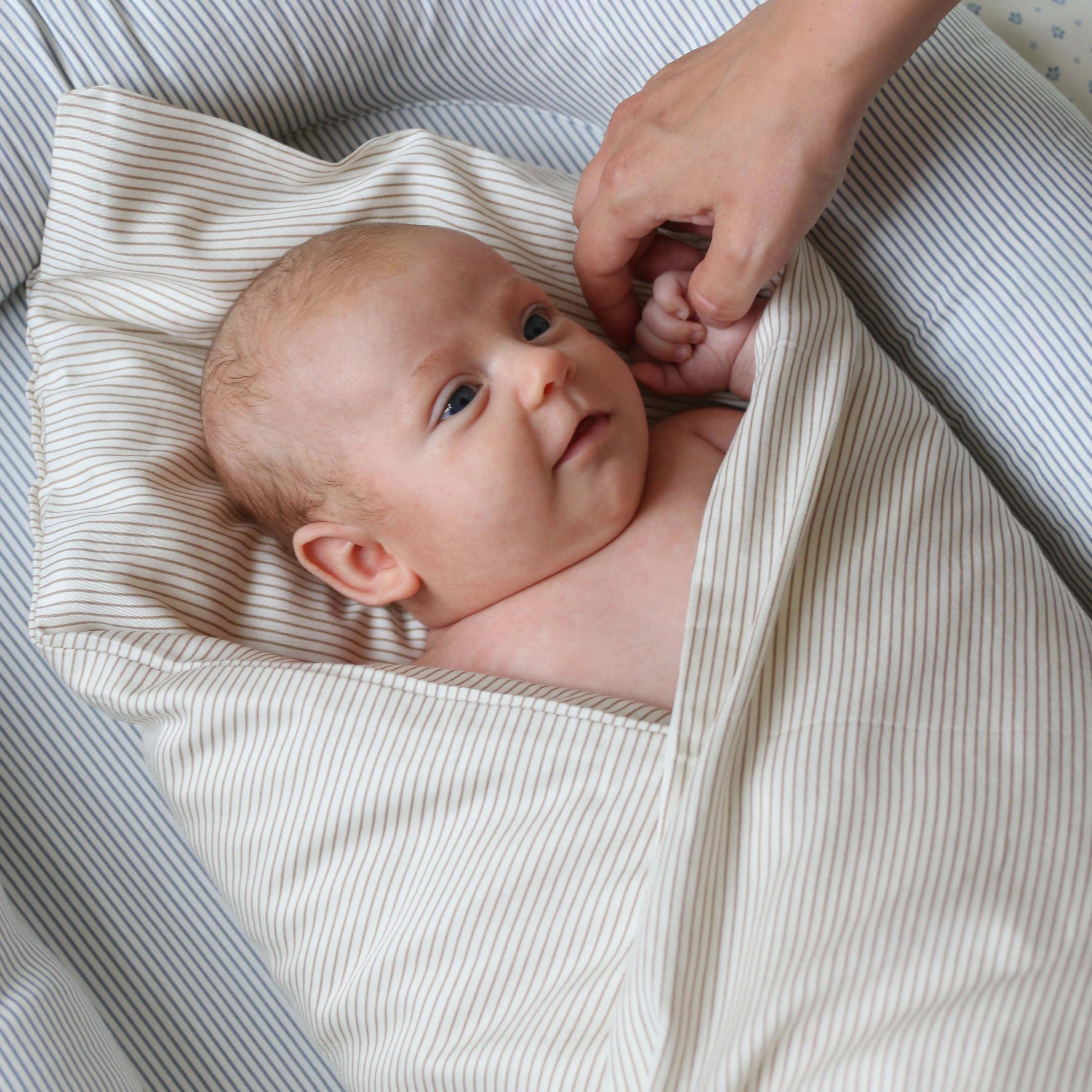 Bedding, Baby, 70x100cm - GOTS Classic Stripes Camel