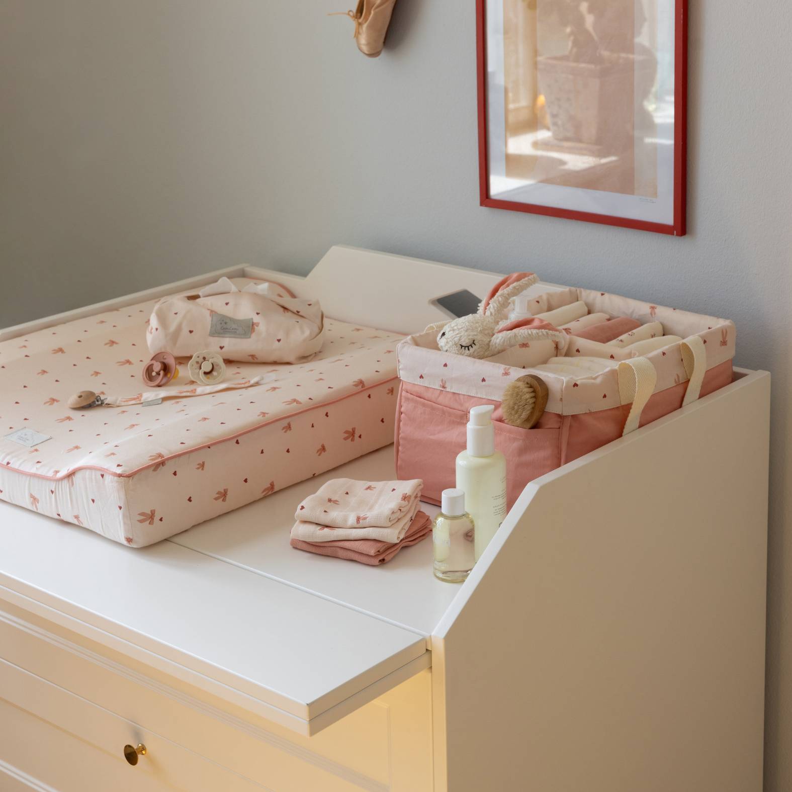 Luca Changing Table Dresser - White