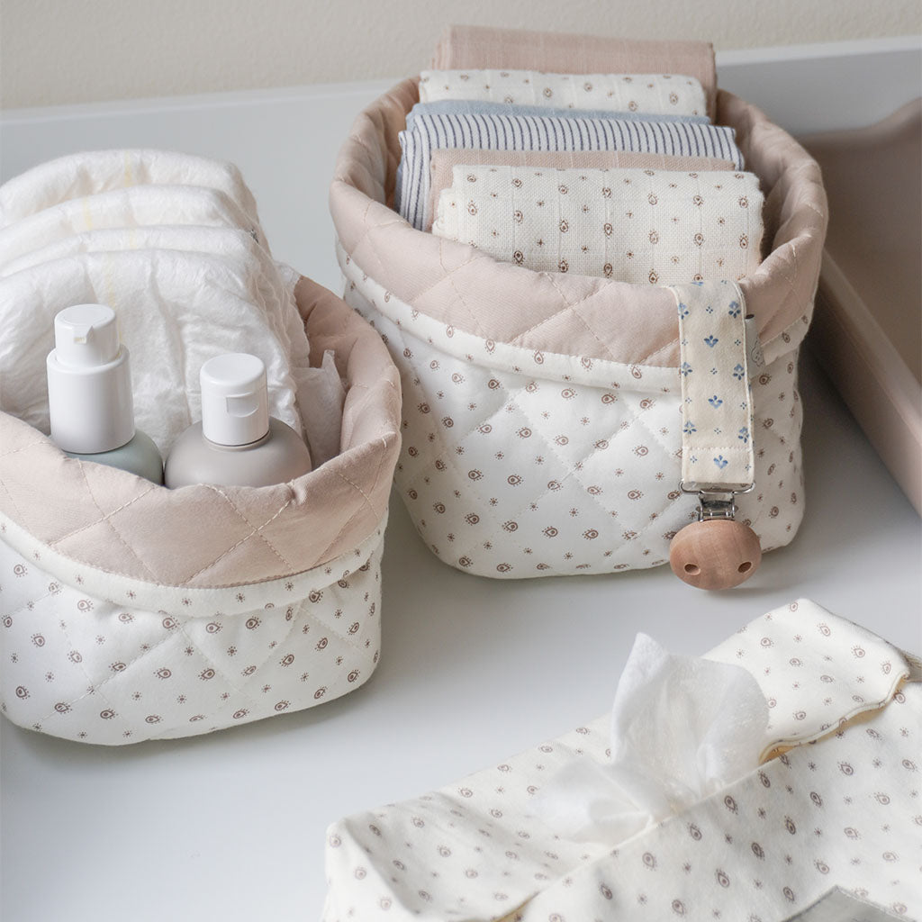 Quilted Storage Basket, Set of Two - OCS - Rowan