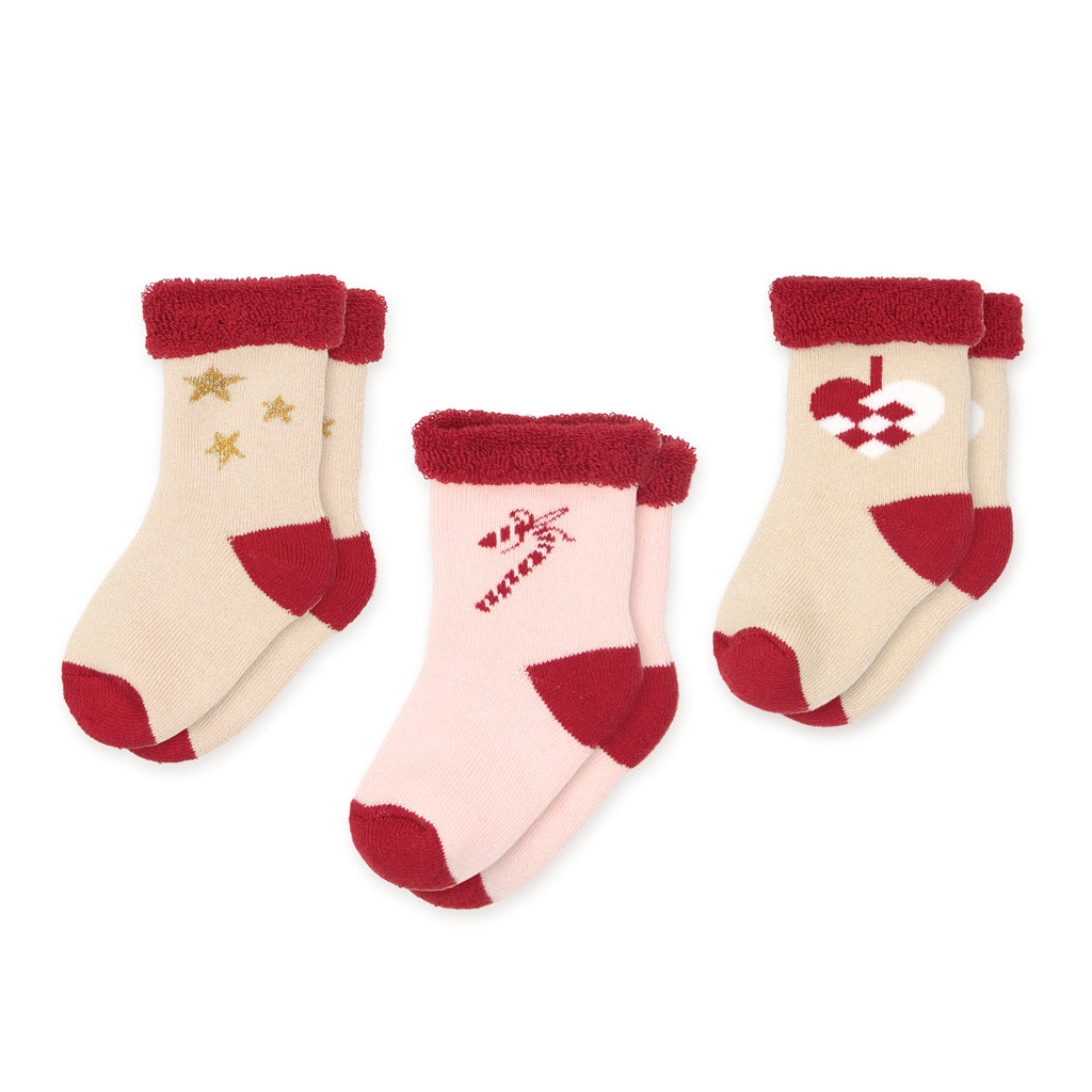 Terry Socks Safi, 3-pack - Candy Cane