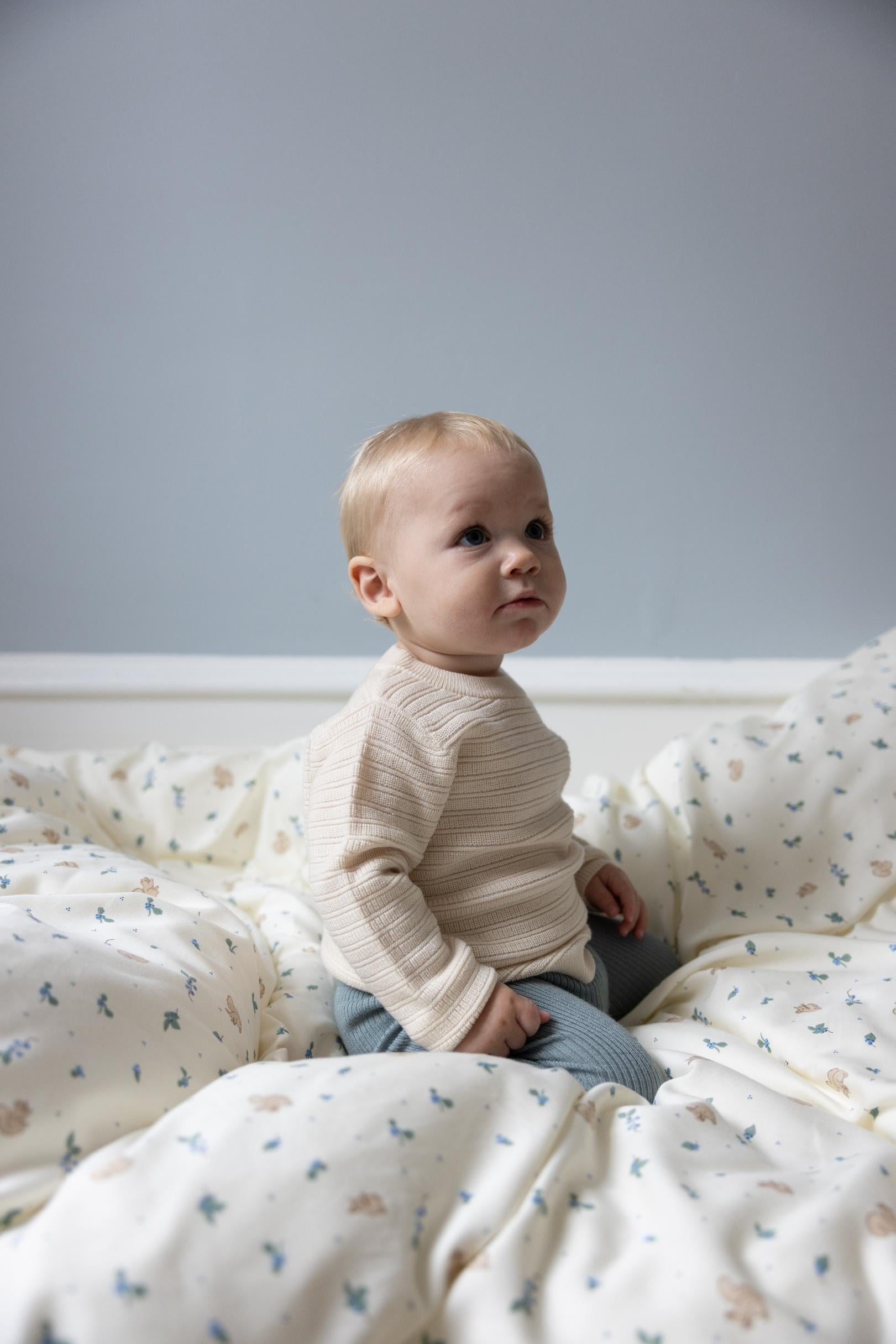 Bedding Set, Junior, 100x140cm - GOTS - Blueberries