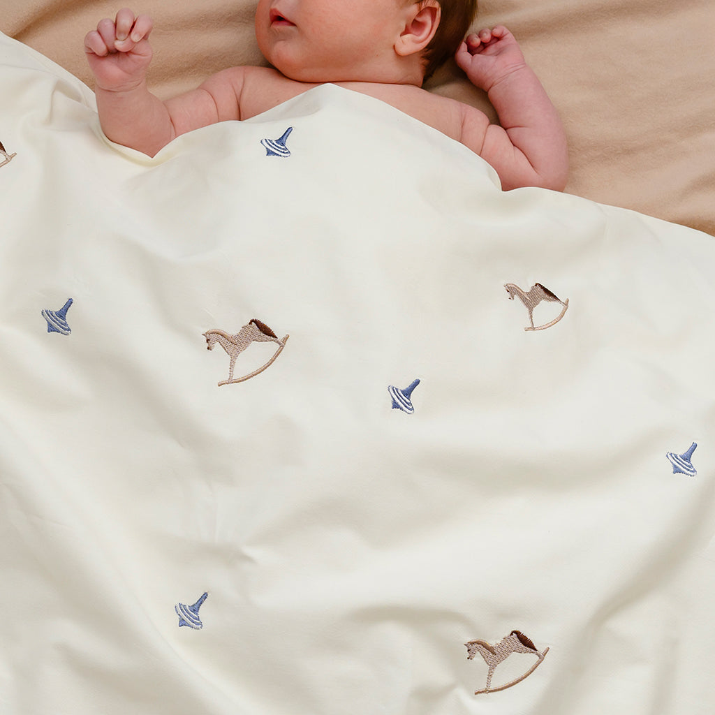 Embroidered Baby Bedding Set, 70x100cm - GOTS - Vintage Toys