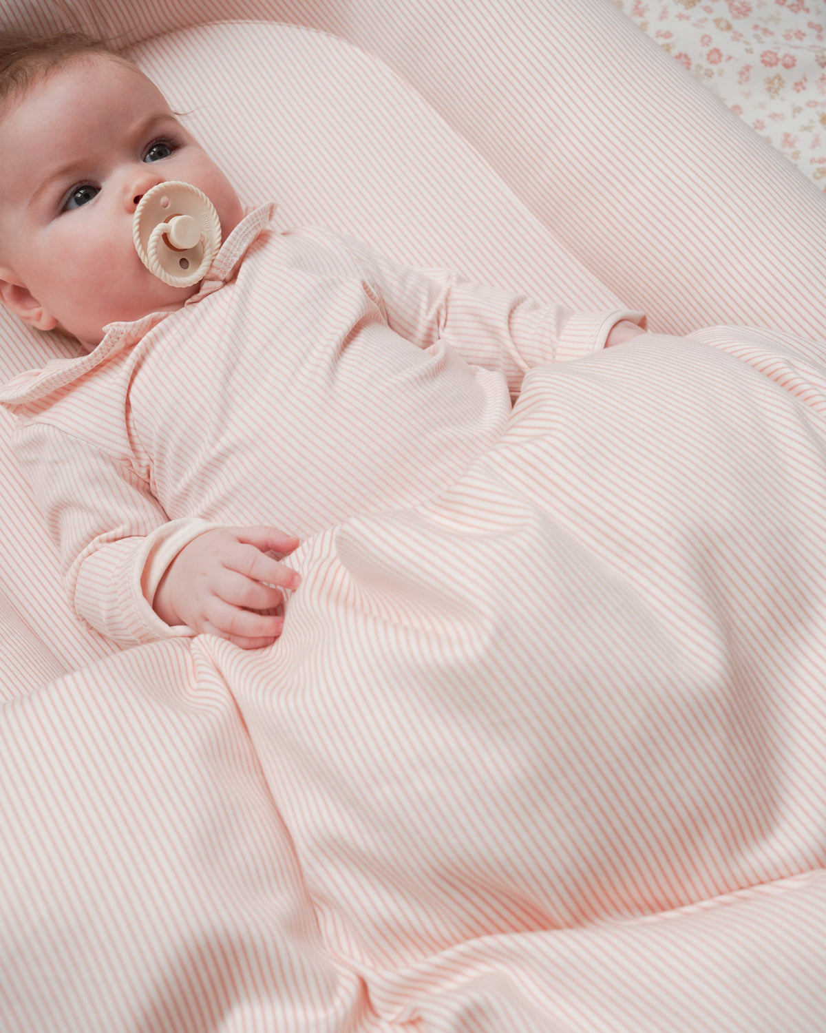 Bedding Set, Baby, 70x100cm - GOTS - Classic Stripes Rose