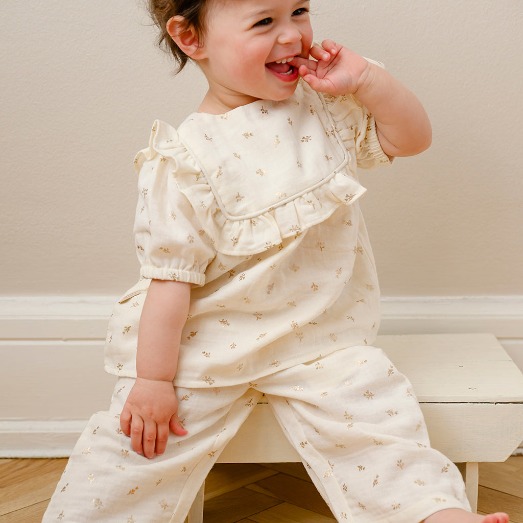 Vilde Pants - GOTS - Gold Flower