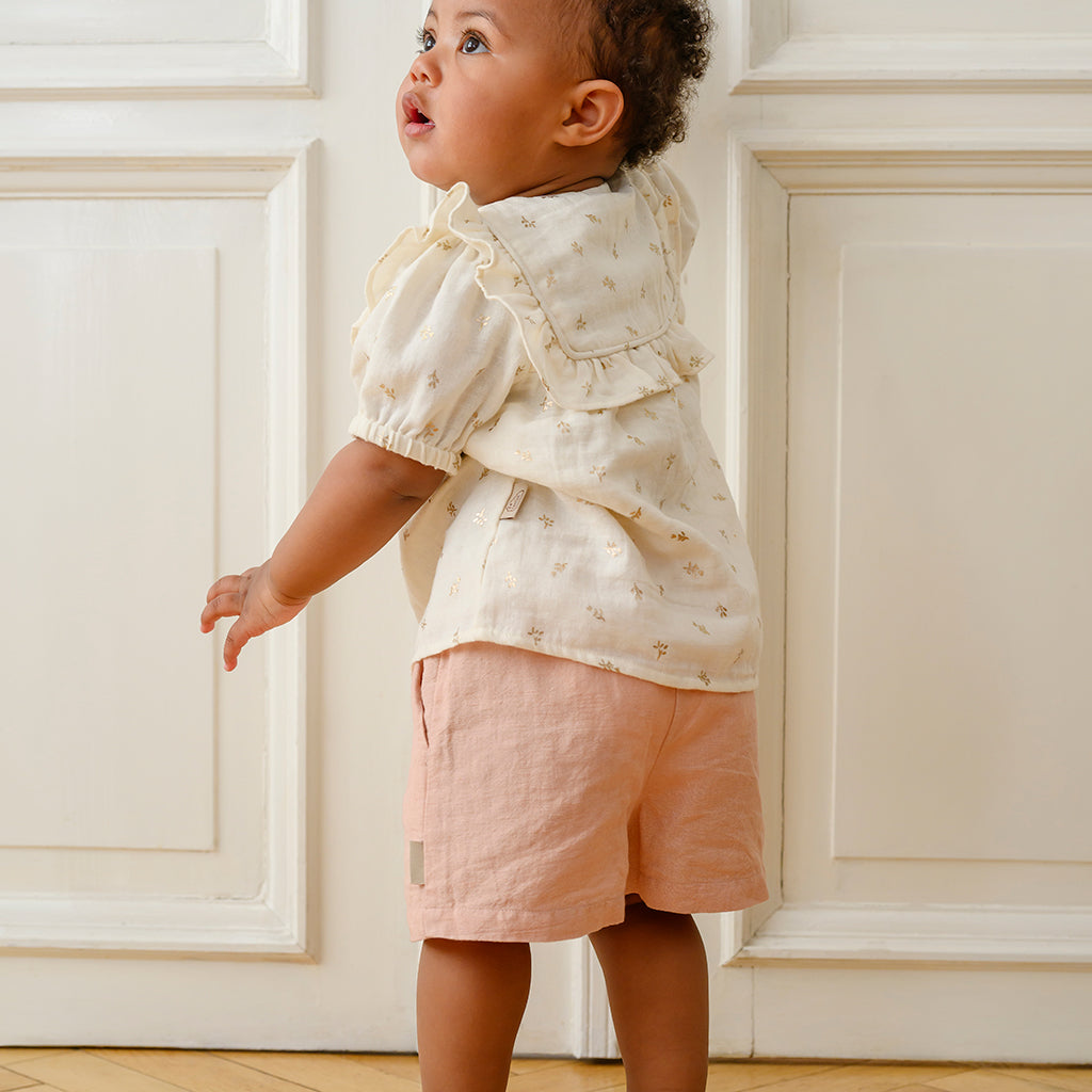 Cleo Blouse - GOTS - Gold Flower