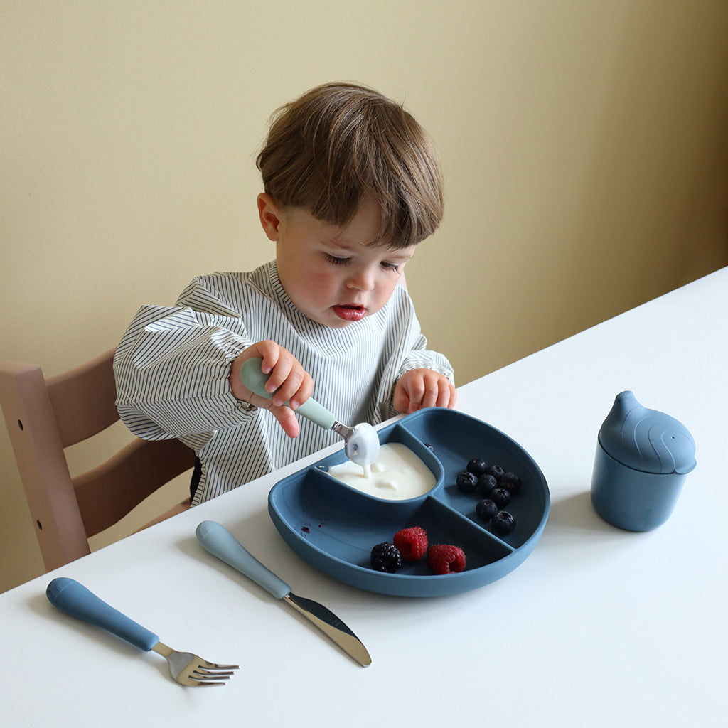 Bib, Sleeved - Classic Stripes Blue