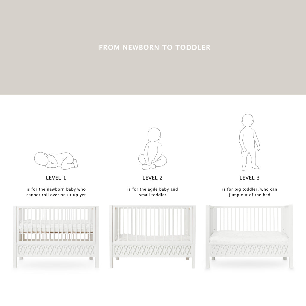 Harlequin Baby Bed, 60x120cm, FSC Mix - White