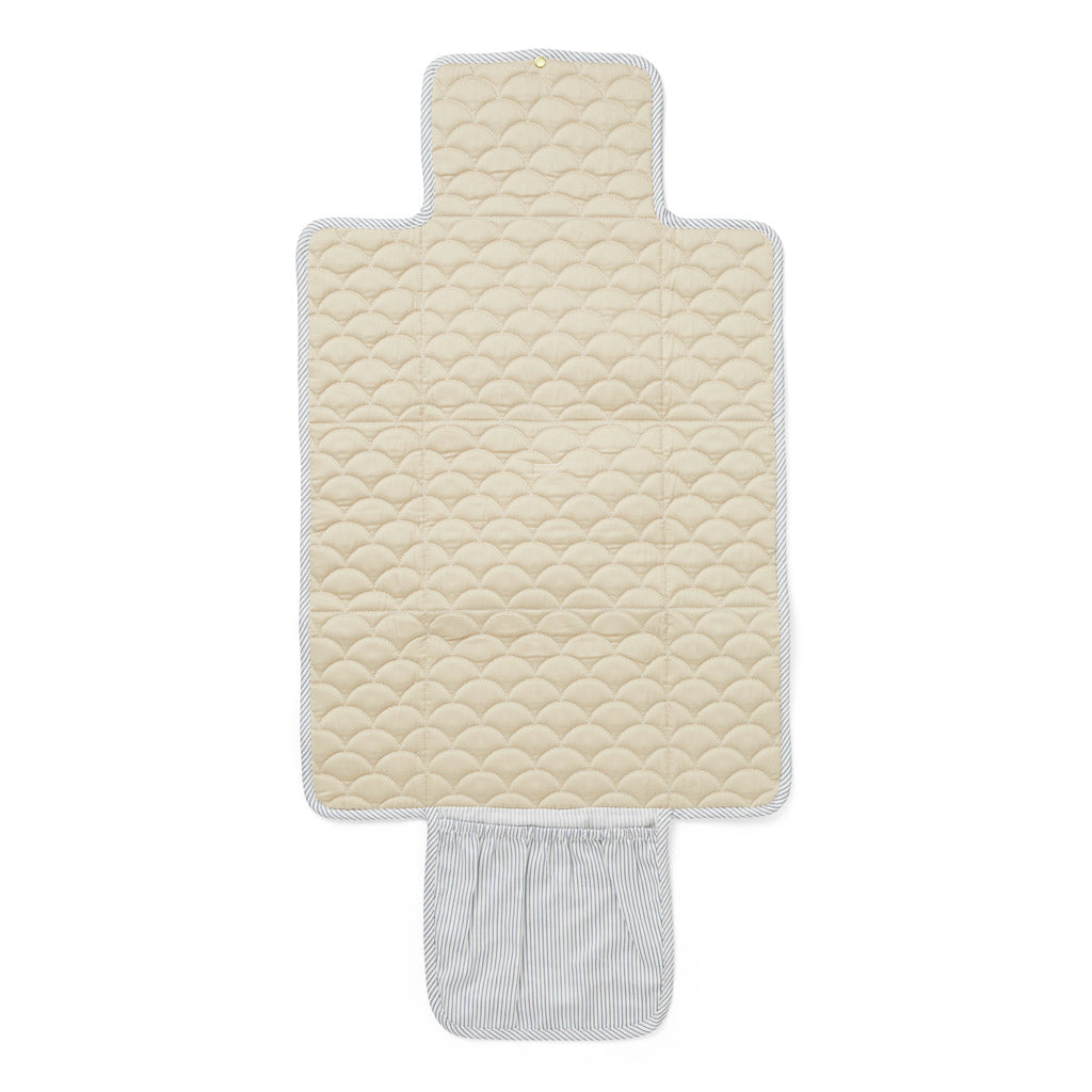 Changing Mat, Quilted - OCS Classic Stripes Blue, Praline