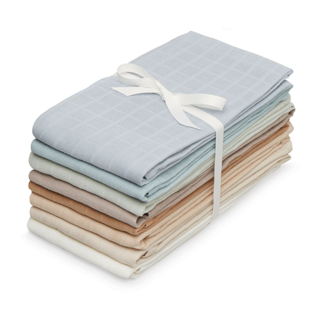 Muslin Cloth, 8-pack - GOTS Ocean Mix