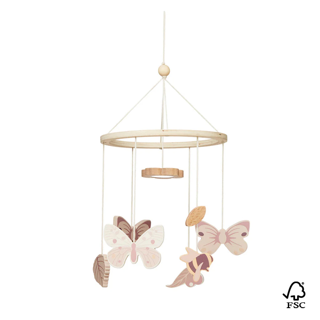 Wooden Mobile, FSC 100% - Butterflies