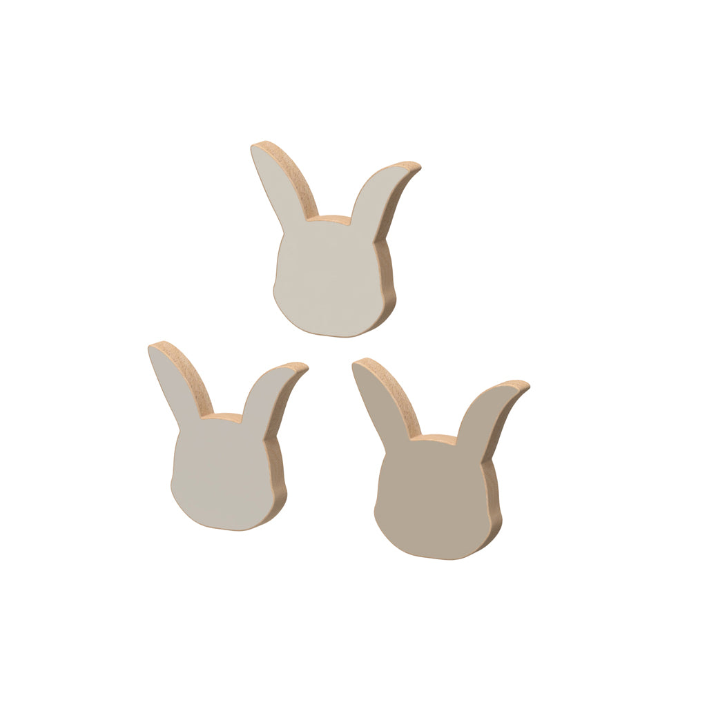 Wooden Bunny Hooks, 3-pack - FSC 100%