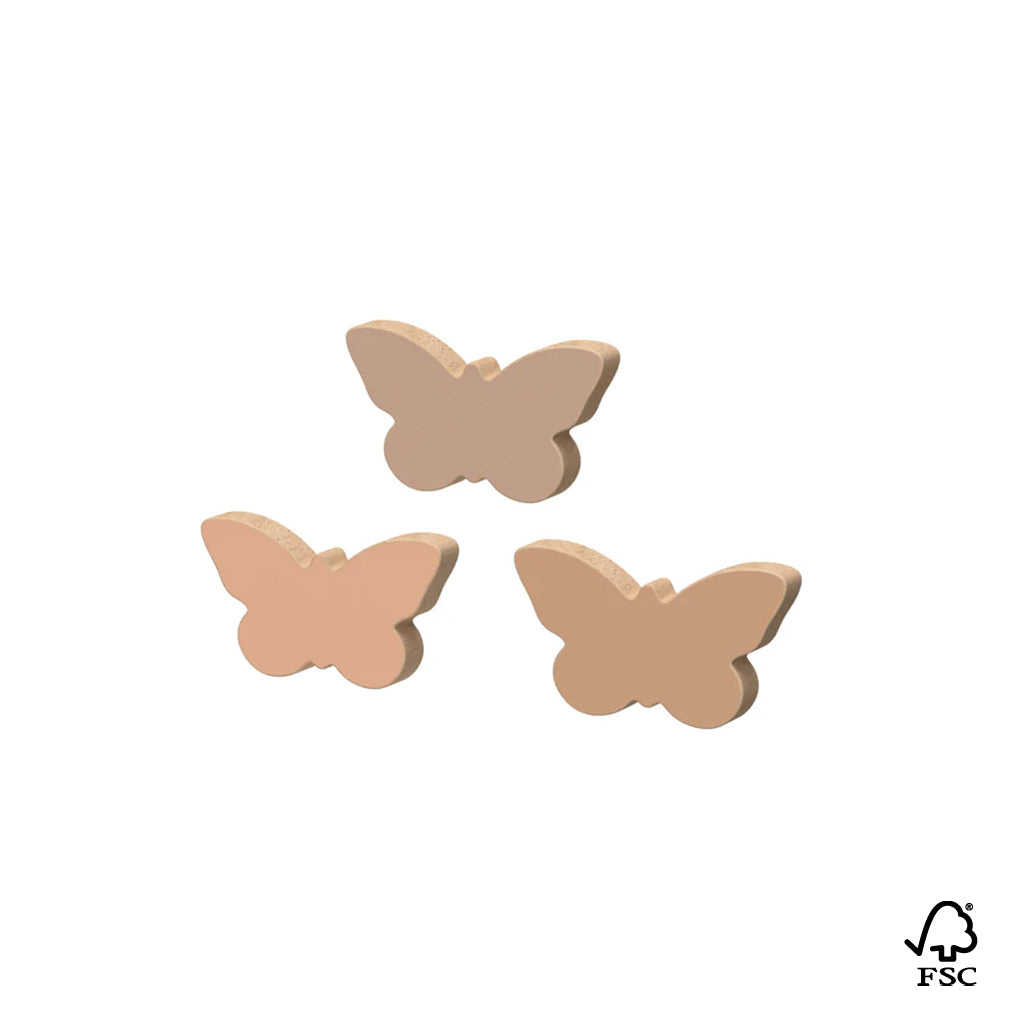 Wooden Butterfly Hooks, 3-pack - FSC 100%