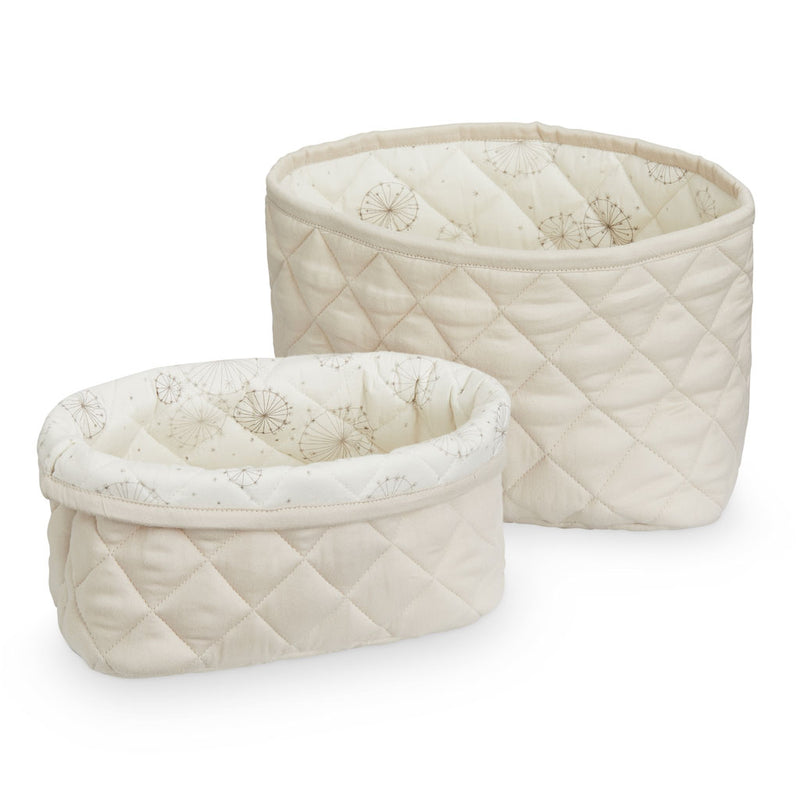 Quilted Storage Basket, Set of Two - OCS Dandelion Natural - UPCYCLED