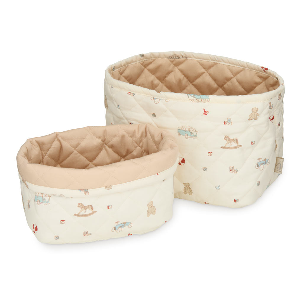 Quilted Storage Basket, Set of Two - OCS - Vintage Toys