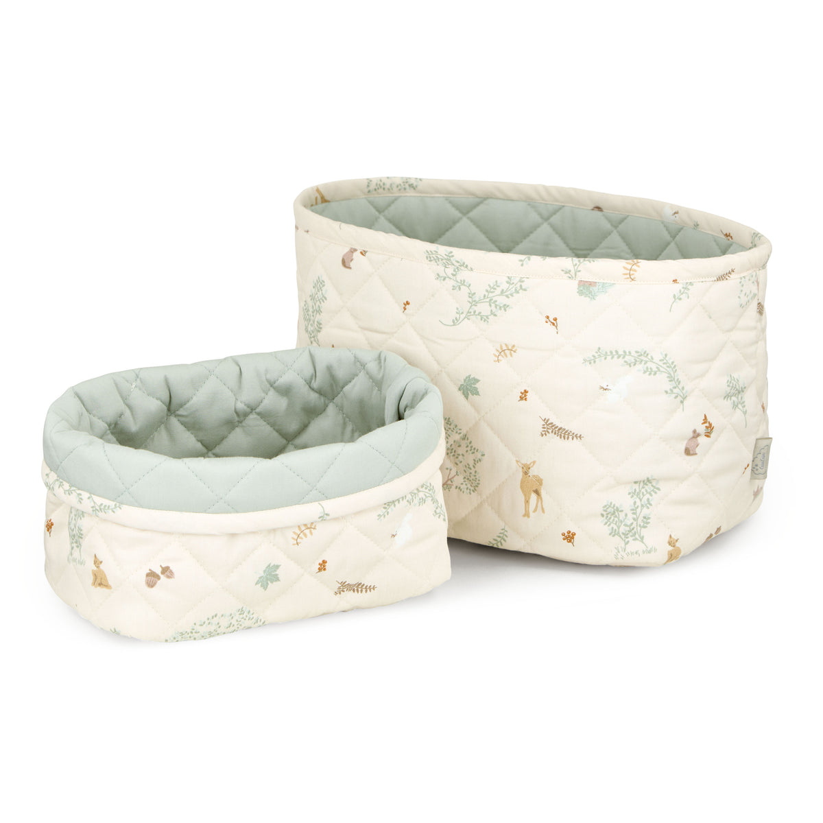 Quilted Storage Basket, Set of Two - OCS - Woodland