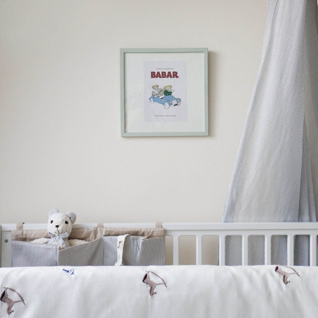 Bed Canopy - GOTS Classic Stripes Blue