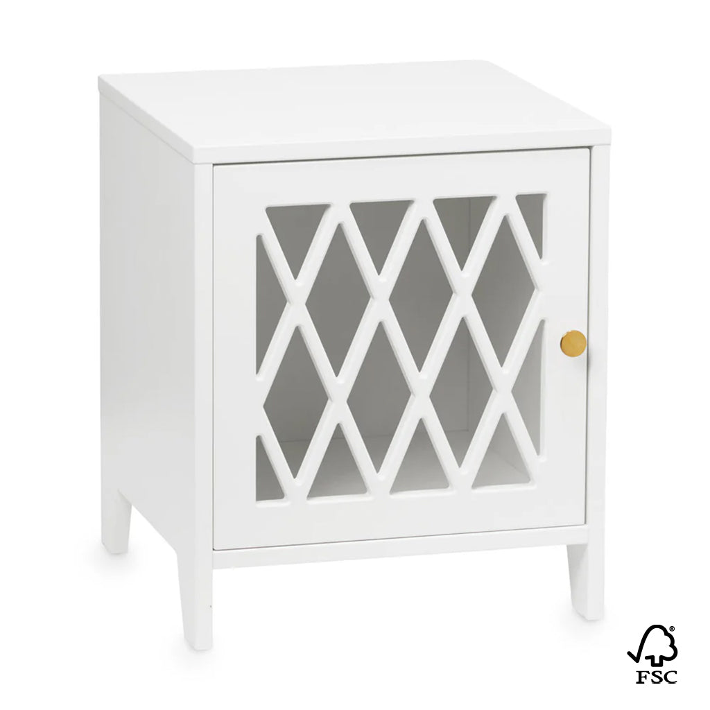 Harlequin Bedside Table - FSC Mix - White