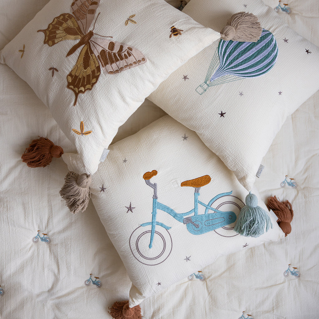 Embroidered Cushion - OCS - Bicycles