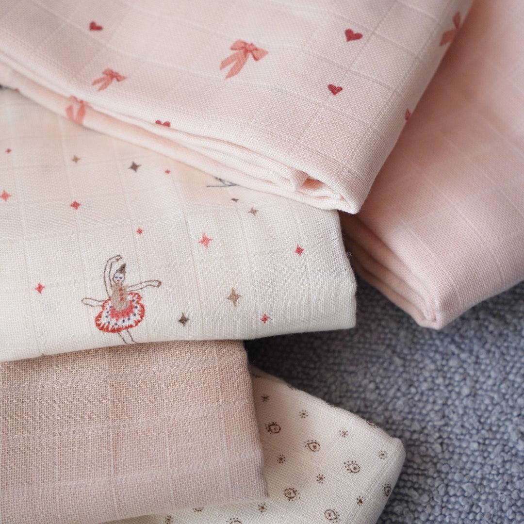 Muslin Cloth, Printed, 2-pack - GOTS - Carousel