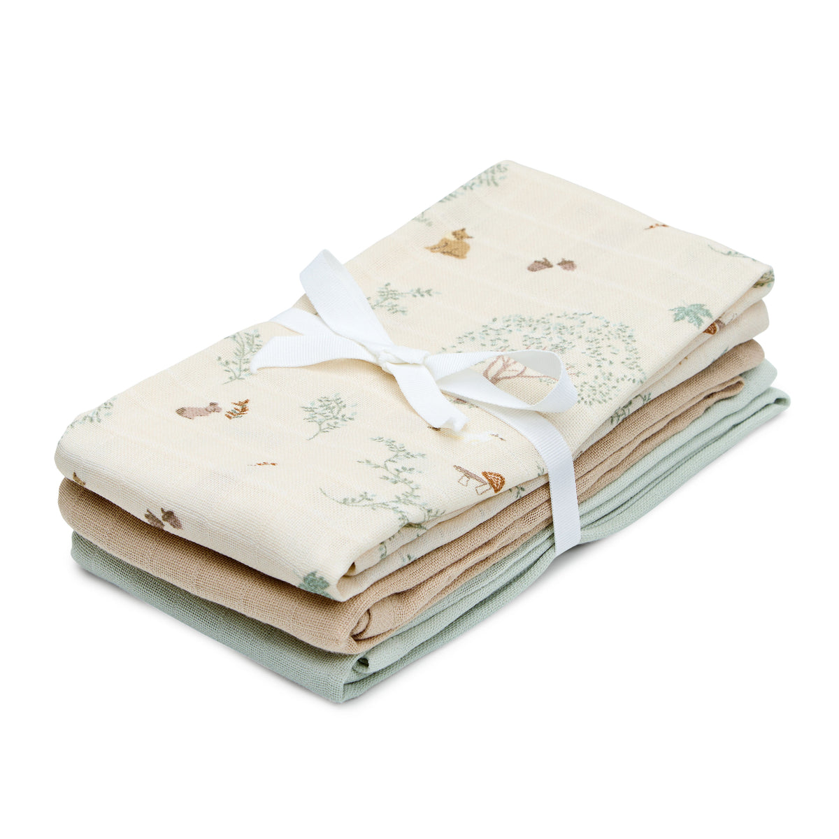 Muslin Cloth, 3-pack - GOTS Mix - Woodland